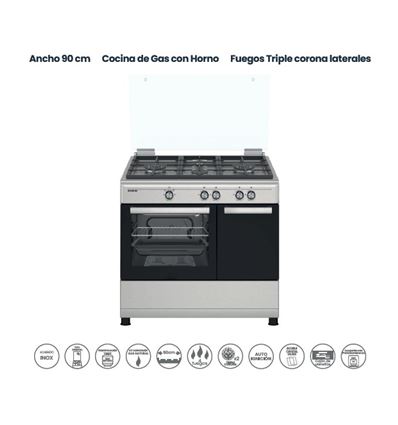COCINA INFINITON CC90X2W4F 80X90 4F BUT INOX - CC90X2W4F