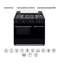 COCINA INFINITON CCRST90EPH 80X90 5F BUT NEGRO - CCRST90EPH