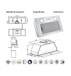 CAMPANA INFINITON CMPG-525 52CM 580M3/H A+