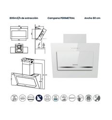CAMPANA INFINITON 80 CMPTRAL81W 800M3/H A BLANCO
