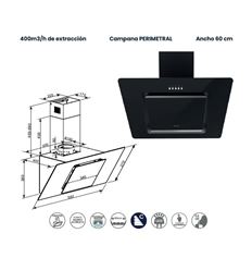 CAMPANA INFINITON 40 CMPTRALSG60 400M3/H C NEGRO - CMPTRAL-SG60