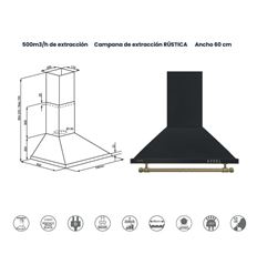 CAMPANA INFINITON CMPP-RU61 60CM 500M3/H D - CMPP-RU61