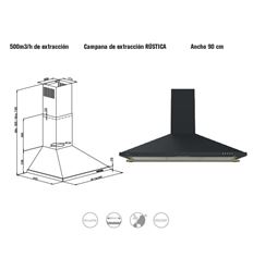 CAMPANA INFINITON CMPP-RU92 90CM 500M3/H D - CMPP-RU92