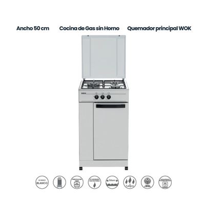 COCINA INFINITON CC3FB 50X55 3F BUT SIN HORNO - CC3FB