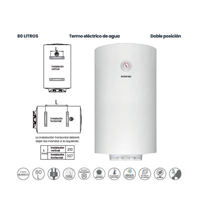 TERMO ELECTRICO INFINITON CAS3HV80L 80L 2000W C - CAS3HV80L