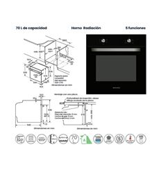 HORNO INFINITON HORNO 4L70BK 60CM 3000W A - HORNO 4L70BK