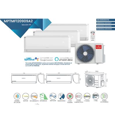 AA MULTISPLIT INFINITON MPTMF120909A2 3X1 8.2KW A+ - MULTI3342