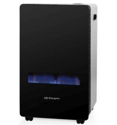 ESTUFA GAS ORBEGOZO HBF100 CRISTAL NEGRA 3800W - HBF100