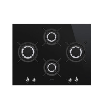 PLACA GAS SMEG PV373LCN 65CM 4F NEGRA