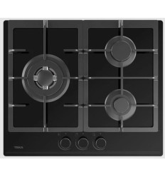 Encimera de gas Teka GBC63110KBB 3 fuegos con cristal negro sin mandos