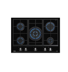 Encimera de gas Teka GZC75330XBA 5 fuegos 70 cm sin mandos cristal negro