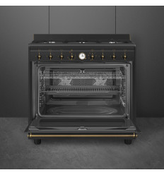Cocina Smeg CO96GMA9 90x60 cm 6 fuegos estilo colonial color antracita