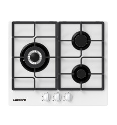 Encimera de gas Corbero CPCGM3F3126W 3 fuegos en color blanco sin mandos