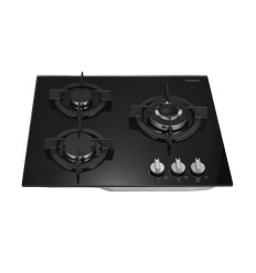 Encimera de gas Corbero CPCGY2303N 3 fuegos cristal negro sin mandos