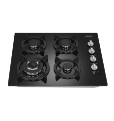 Encimera de gas Corbero CPCGY2304N 4 fuegos con cristal negro sin mandos