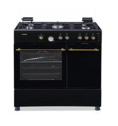 Cocina Corbero CCSF5GB926NR de 90x60 cm con 5 fuegos a gas butano en color negro