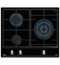 Encimera de gas Teka GZC63310XBN 3 fuegos en cristal negro