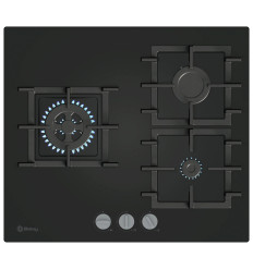 Encimera de gas Balay 3ETG563QB 60 cm en cristal negro con 3 zonas de cocción