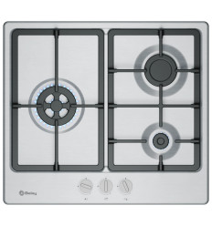 Encimera Balay 3ETX563CB de 60 cm en acero inoxidable con 3 zonas de cocción sin mandos