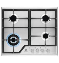 Encimera de gas Electrolux KGS6436SX 60 cm 4 zonas inox sin mandos