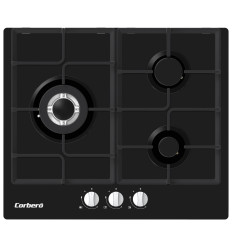 Encimera de gas Corbero CPCGM3F3126N 3 fuegos color negro sin mandos