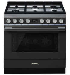 Cocina de gas Smeg CPF9GPAN 90x60 cm 6 fuegos color antracita clase A+