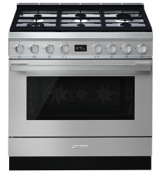 Cocina de gas Smeg CPF9GPX 90x60 cm 6 fuegos inox clase A+