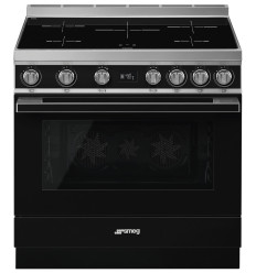 Cocina de inducción Smeg CPF9IPBL 90x60 cm 5 fuegos color negro clase A+