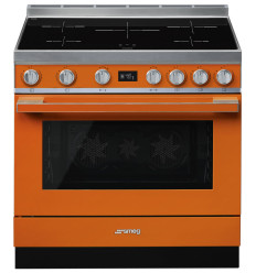Cocina de inducción Smeg CPF9IPOR 90x60 cm 5 fuegos color naranja clase A+