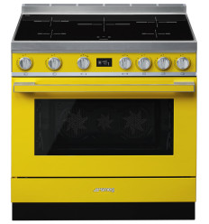 Cocina de inducción Smeg CPF9IPYW 90x60 cm 5 fuegos color amarillo clase A+