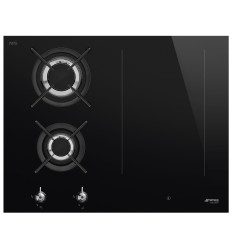 Encimera mixta inducción gas Smeg PM3643D 65 cm 4 fuegos en negro