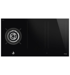 Encimera mixta gas-inducción Smeg PM3953D 90 cm 5 fuegos en negro