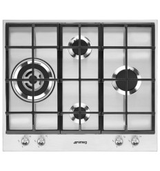 Encimera de gas Smeg PX164L de 60 cm en acero inoxidable con 4 fuegos y sin mandos