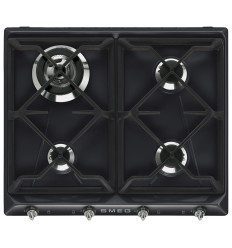 Encimera de gas Smeg SR964NGH 4 fuegos color negro 60 cm sin mandos