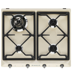 Encimera de gas Smeg SR964PGH 4 fuegos color crema 60 cm sin mandos