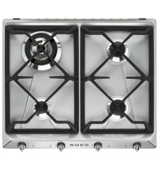 Encimera de gas Smeg SR964XGH 4 fuegos en acero inoxidable de 60 cm sin mandos