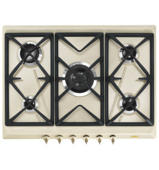 Encimera de gas Smeg SRV876POGH 5 fuegos 70 cm color crema sin mandos