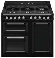 Cocina de gas Smeg TR103BL 100 x 60 cm 3F negro A