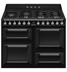 Cocina de gas Smeg TR4110BL1 de 110x60 cm en color negro con 7 fuegos